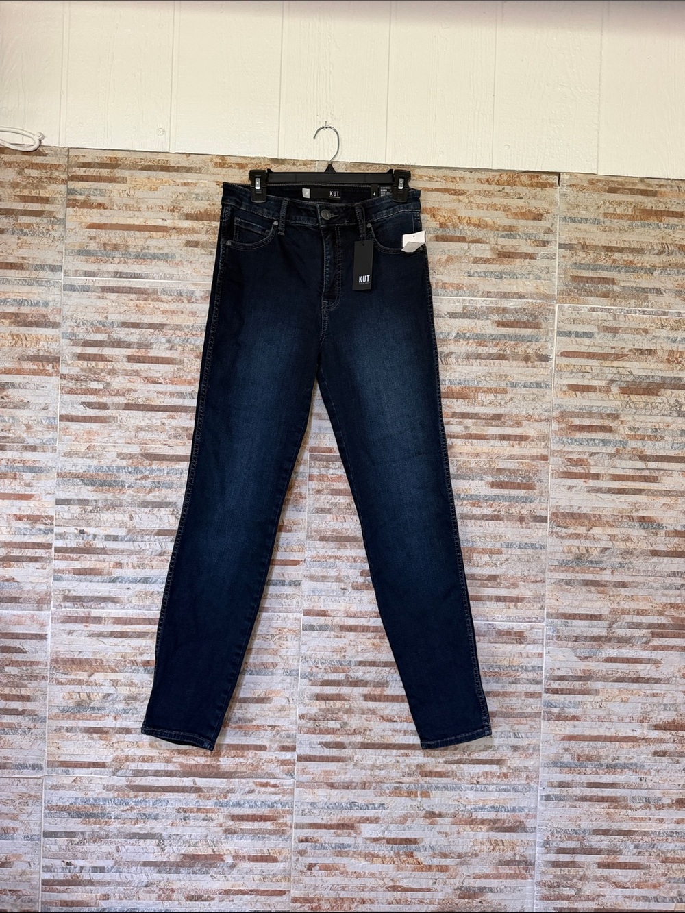 Kut from the Kloth Dark Indigo High-Rise Skinny Jeans - Women's